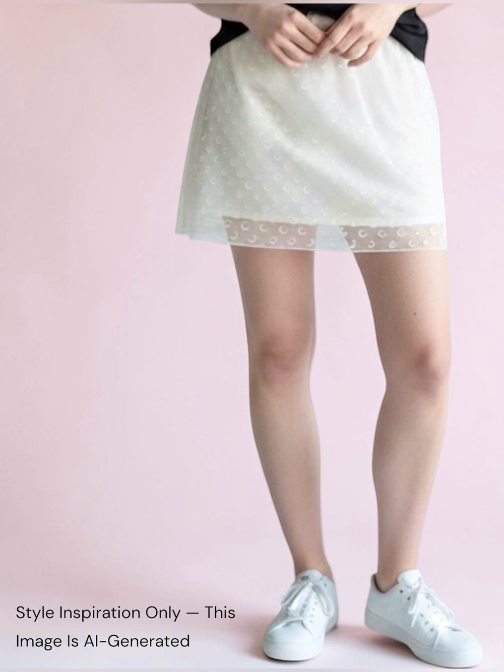 Pretty Garbage Crescent-Detail White Mini Skirt M NWOT
